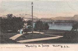 WINONA MINNESOTA~LEVEE PARK &amp; BRIDGES~LANGDORF #731 PUBL POSTCARD 1906 - £6.66 GBP