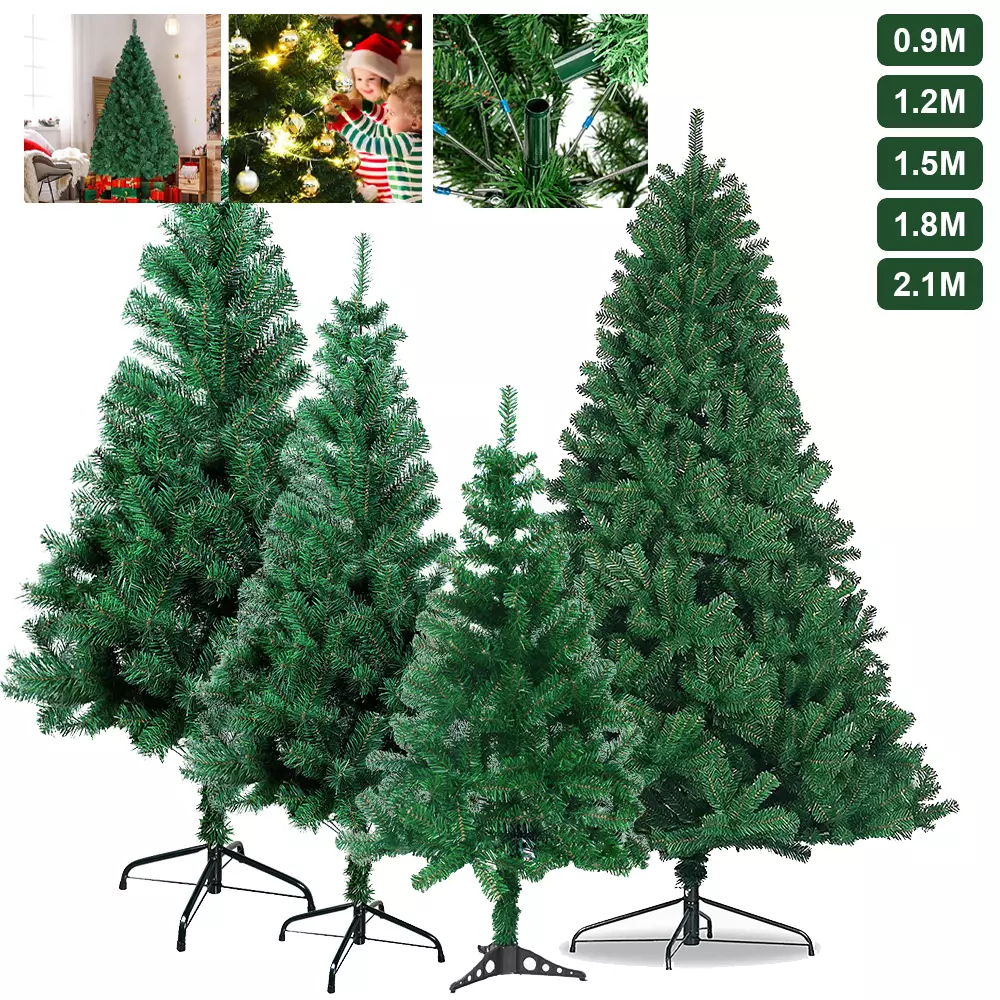 6FT Realistic Artificial Holiday Christmas Tree with LED Lights &amp; Stand  - £64.34 GBP