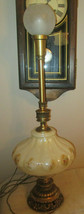 Vintage Antique Mid Century Bulbous Stiffel Glass and Brass Table Lamp 36&quot; - £191.03 GBP