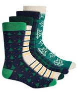 CLUB ROOM Men&#39;s 4Pack Holiday Crew Socks, GREEN, SIZE 8-13 - £7.75 GBP