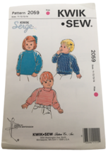 Kwik Sew Sewing Pattern 2059 Toddler Shirts Turtleneck Winter Warm UC 2T... - $7.99
