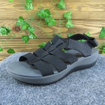 Clarks Cloudsteppers Women Gladiator Sandal Shoes Black Fabric Size 10 Medium - £19.71 GBP