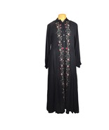 Polagram Womens Medium Midi Dress Button Front Embroidered Floral Modest... - $31.17