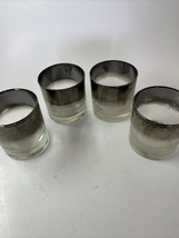 Vintage Dorothy Thorpe Silver Fade Set of 4 Low Ball / Old Fashioned Gla... - $27.99