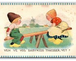 Olandese Fumetto See Saw Teeter Totter Bambini Insieme Ma? DB Cartolina R26 - £3.99 GBP