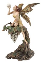 Fin de Siecle End of The Century Fairy Gazing On Vine Branch Of Skulls Figurine - $83.99