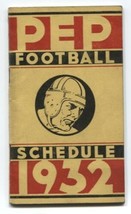 Pep Football Schedule 1932- NCAA - £45.92 GBP