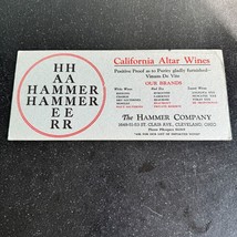 Hammer Company Ink Blotter Cleveland Vintage Advertising Altar Wines Cat... - $19.79