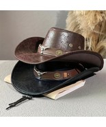 One Bull hide Rivet Cowboy Hat Outdoor Sunshade Western Cowboy Hat - $26.30 CAD+