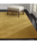 Premium Quality 8&#39; x 10&#39; Baxter Gold Hand Tufted Crate &amp; Barrel Wool Carpet - $969.79 CAD