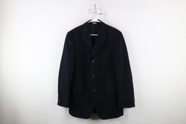 Vtg Banana Republic Mens 40R Distressed Pinstriped Moleskin Blazer Suit Jacket - £45.91 GBP