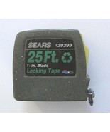 SEARS Locking Tape Measure w/Belt Clip 25 Ft 1&quot;-Wide Blade #39399 Vintag... - £13.28 GBP