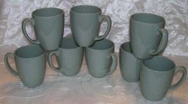 CORELLE Coordinates Gray/ Green  Mugs Cups -Set 8- Stoneware VGUC - £17.54 GBP