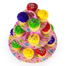 Pink 3 Tier Cupcake Stand, 14in Tall by 12in Wide - £42.41 GBP