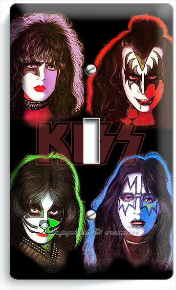 KISS HARD ROCK BAND SOLO ALBUM INSPIRED 1 GANG LIGHT SWITCH PLATES STUDIO DECOR