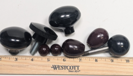 Lot of 8 Vintage Phenolic/Resin Plastic Threaded Ball Knob Handles Machine Shop - £22.19 GBP