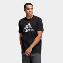 Mens adidas Badge of Sport Graphic S/S T-Shirt BLACK &amp; CAMO - 2XL/XL/Lar... - £15.70 GBP