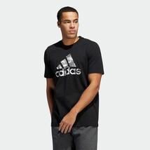 Mens Adidas Badge Of Sport Graphic S/S T-Shirt Black &amp; Camo - 2XL/XL/Large - Nwt - £15.74 GBP