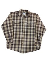 Carhartt Plaid Flannel Shirt Button Up Heavyweight 8oz Cotton Large Work Paint - £19.82 GBP