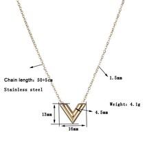 Diamon New Trendy Letter V Stainless Steel Necklace Bracelet Stud Earrings Chain - £24.35 GBP
