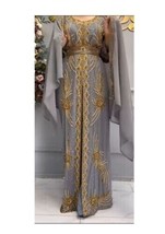 New Very Fancy Long Gown Moroccan Dubai Kaftans Farasha Abaya Wedding Dress - £77.71 GBP