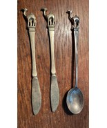 2 SMALL ANTIQUE CAMEL KNIVES AND 1 CAMEL FORK - $138.36 MXN