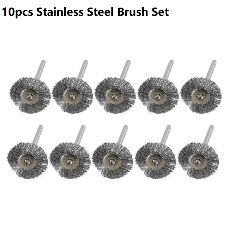 XCAN Wheel Brush Kit 10pcs 22mm Stainless Steel/ss/Nylon Wire Brush Disc 3.0mm S - $165.55