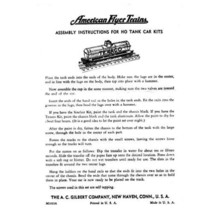 Gilbert Ho American Flyer Trains Tank Car Kit Instruction Sheet Copy - $6.99