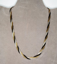 SS Braided Tri-Color Reversible Necklace - £22.38 GBP