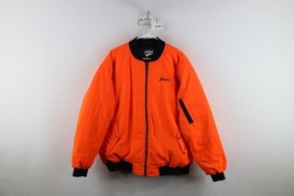 Vtg 90s Mens Size XL Spell Out Abrams Towing Quilted Bomber Jacket Blaze... - $117.90 CAD