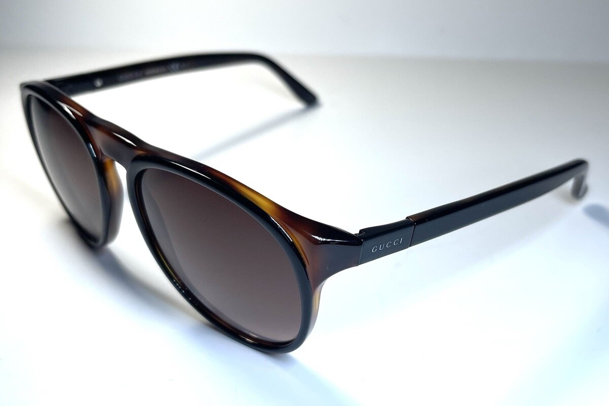 NEW GUCCI Retro Black Brown Tortoise Round Small GG1014 S 