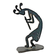 Brutalist Kokopelli Metal Art Sculpture Vintage Southwest Native Artist ... - $34.99