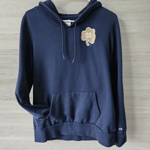 Notre Dame Womens Champions Navy Blue Hooded Pullover Jacket Size Junior Large - $34.21