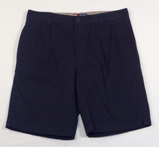 Chaps Pleated Front Navy Blue Casual Shorts 100% Cotton Men&#39;s NWT - $51.32 CAD