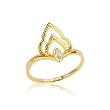 Crown Zircon Rings for Women Stainless Steel Gold Silver Color Ring Fema... - £19.98 GBP