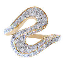 0.75 Carat Round Cut Diamond S Shaped Ring 14k Yellow Gold - £482.05 GBP