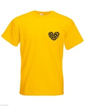 Mens T-Shirt Leopard Skin Heart, Animal Shape Shirts, Skin Print Shirt - £19.88 GBP