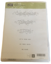 Stampin Up Clear Mount Stamps Outlined Occasions Be Mine Thanks Love Sentiments - $3.99