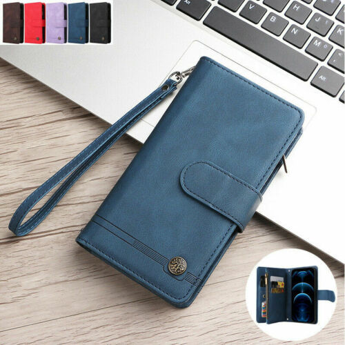 For iPhone 13 12 11 Pro Max XR 8 Magnetic Flip Leather Wallet back Case Cover
