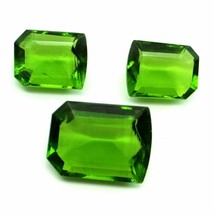 3pc Set for Pendant Earrings Synthetic Glass Cut Stones Green - £14.46 GBP