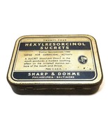Vintage Metal Tin Storage Box, Hexylresorcinol Sucrets, Sharpe &amp; Dohme - $13.36 CAD