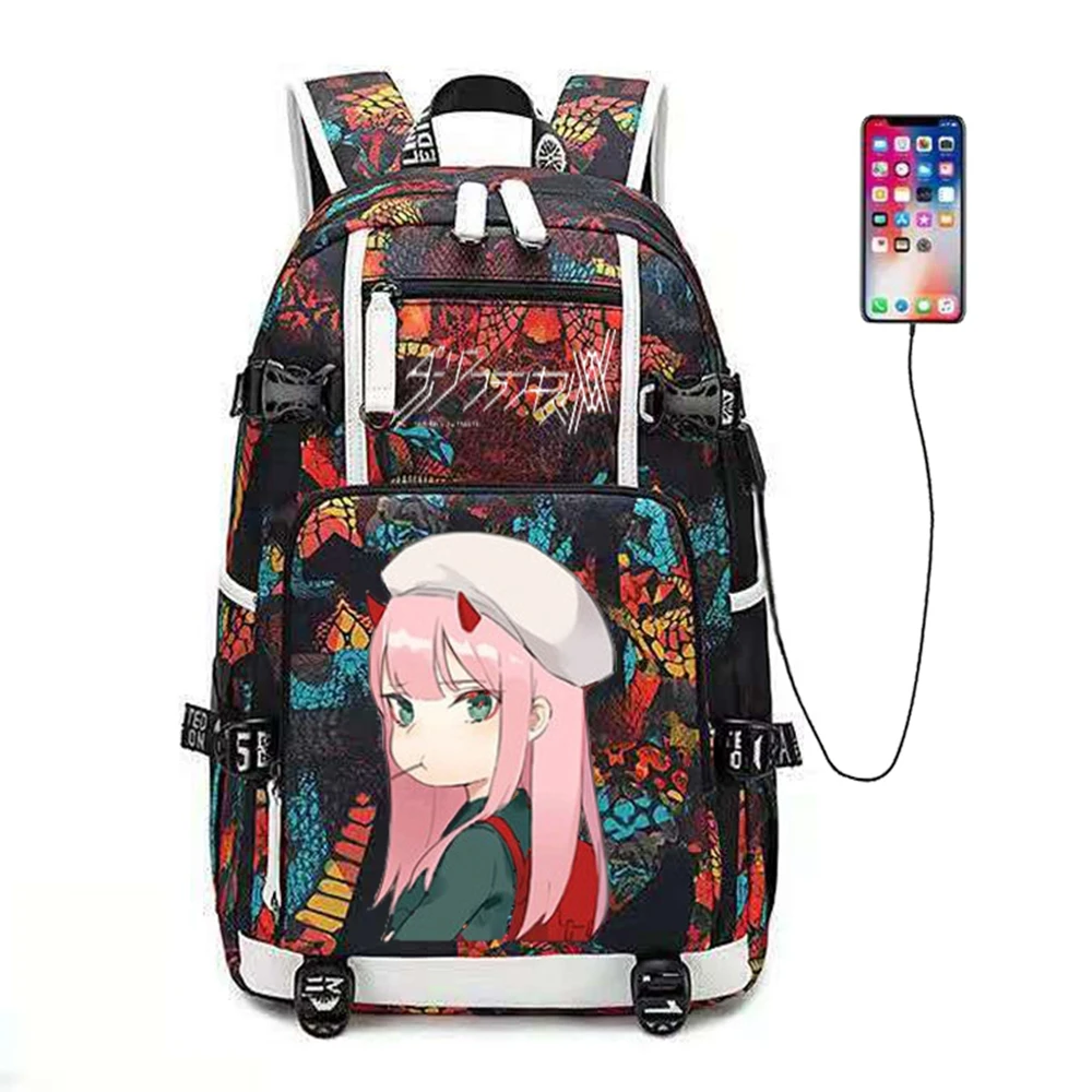 Unisex Darling In The Franxx Hiro Zero Two Ichigo 02 Outdoor Ruack Casual Schoo - $132.45