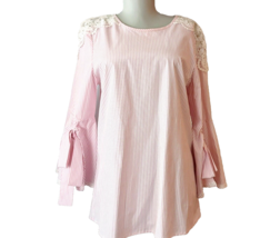 Spence striped pink bell-sleeve Blouse Womens Size M - £11.79 GBP