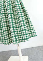 GREEN Midi Pleated Skirt Outfit Women Plus Size A-line Winter Woolen Skirt image 11