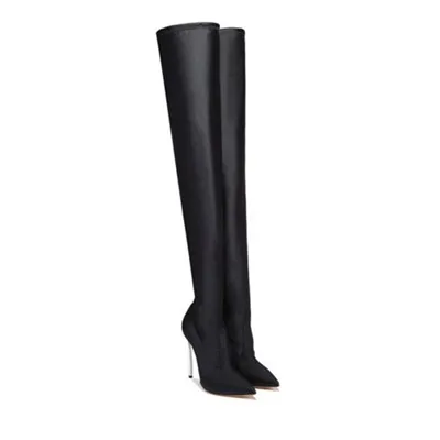 MStacchi Women  Over The Knee Boots Woman Pointed Toe  Fabric Botas Mujer Autumn - £231.06 GBP