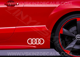 Audi Rings Logo Premium Cast Skirt Decals Kit Stickers TT RS A3 S-line Quattro - $14.00