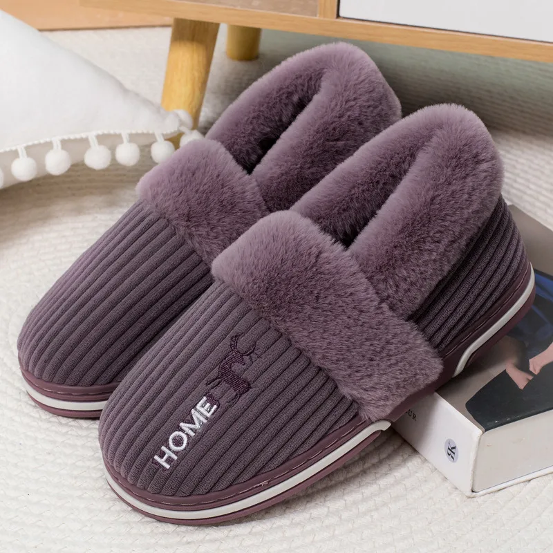 Women Men Couples Home Slippers New Fashion Warm Winter Furry Soft Short Plush S - £19.34 GBP