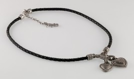 Argent Sterling Tressé Double Cuir Pendentif Coeur Alligator Breloque - $6,230.85 MXN