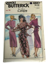 Butterick Sewing Pattern 6687 Misses Loose Fitting Dress Top Belt Skirt ... - $5.99
