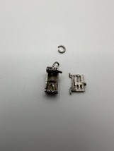 Antique Sterling Silver Jail Prisoner Broken Door Bracelet Charm 1.5cm - $14.85